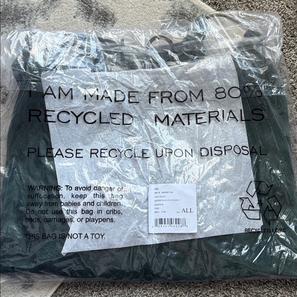 NWT FREE PEOPLE Bobbi Slouch Suede Tote / Pine - Picture 6 of 6